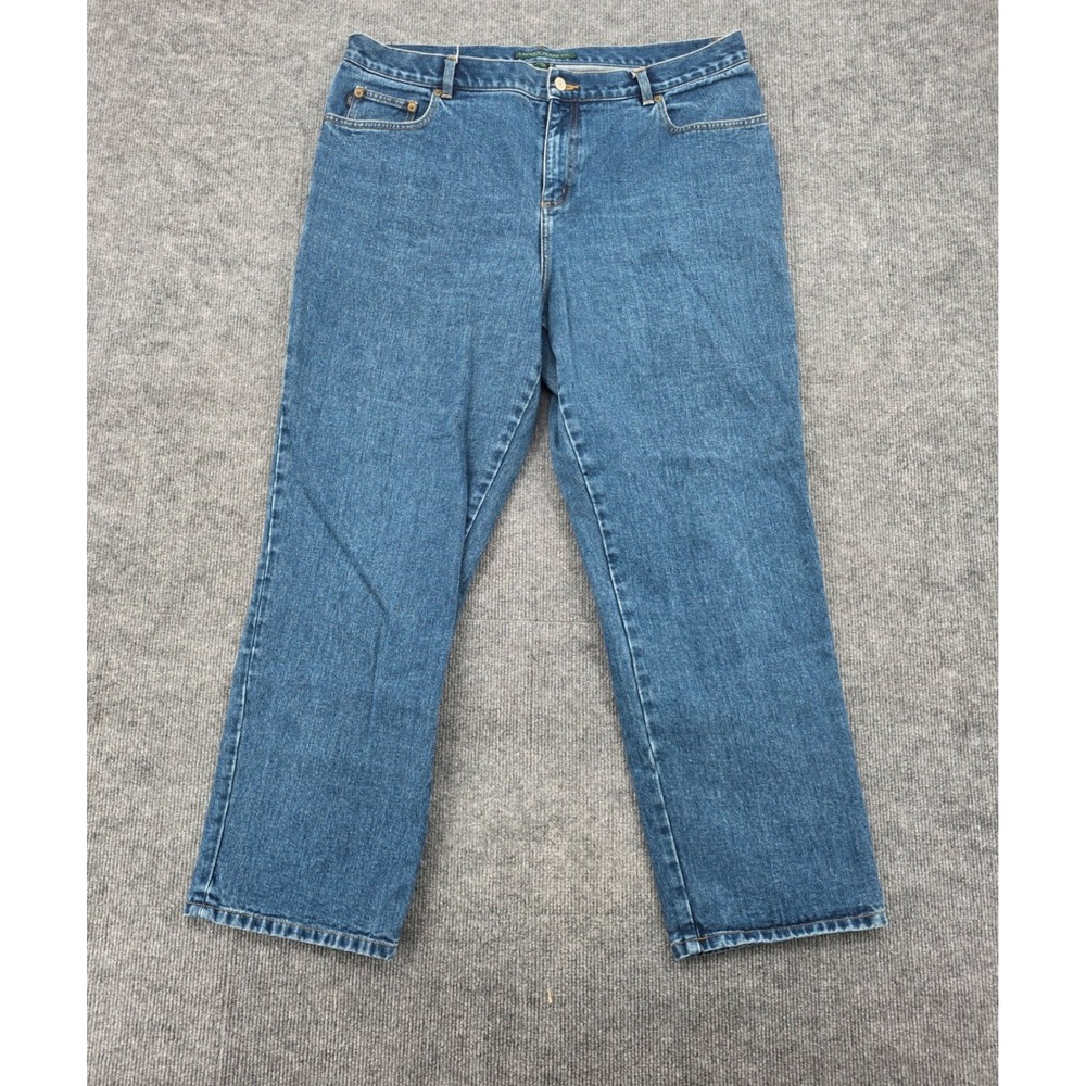 Lauren Jeans Co Ralph Lauren Blue Straight Leg Denim Pants 16W Medium Wash